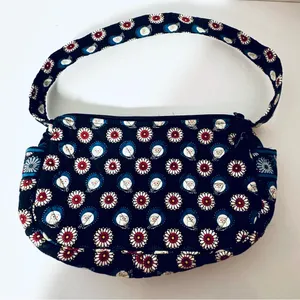 Vera Bradley Floral Patterned Quilted Purse with Libby Night Owl Motif 6” x 11” thumbnail 1