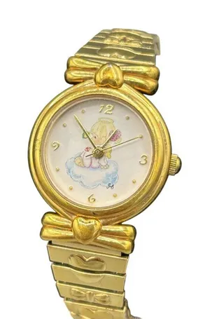 Valdawn Fluttering By To Say Hi Watch 2001 Gold Tone Stretch Needs Battery VTG thumbnail 1