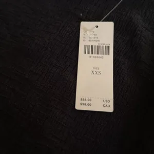 Anthropologie One-Shoulder Ruffle Top Black‎ Textured XXS NWT thumbnail 7