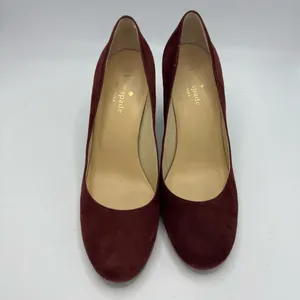 Kate Spade Burgundy Suede Grommet Heel Pump Size 7 block heels thumbnail 9
