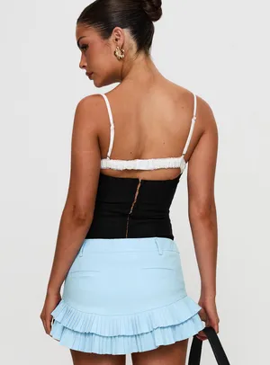 Princess Polly renaissance corset lease top, black and white thumbnail 3
