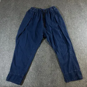 Anthropologie Pilcro Indigo Blue Linen Blend Drawstring Jogger Pants XS Boho thumbnail 1