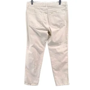 Free People We The Free Jeans Womens 27 Cream Tapered Leg Five Pocket Raw‎ Hem thumbnail 4