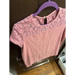 Matilda Jane short-sleeve top with a lace‎ pink size small thumbnail 2