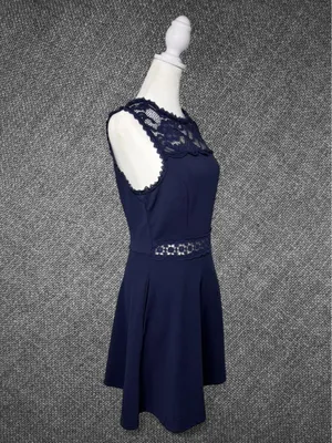 Speechless Navy Lace Fit And Flare Dress thumbnail 3