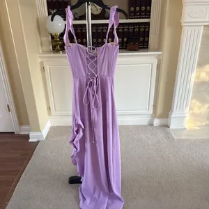 Lucky in The Sky Lilac Ruffled Strap Dress thumbnail 6