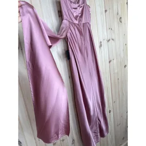 NWT Lulus Signature Elegance Rose Satin One-Shoulder Maxi Dress Bridesmaid Sz M thumbnail 6