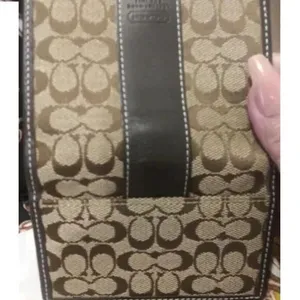 Coach Coated Canvas Signature CC Mini Wallet w Leather Authentic UNISEX thumbnail 3