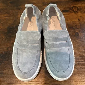 Gabor Comfort G Women's Light Blue Suede Slip On Loafers Shoes size 5.5 thumbnail 4