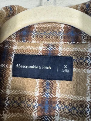 Abercrombie & Fitch Brown Plaid Shirt Jacket Womens S Fall Grunge Shacket thumbnail 10