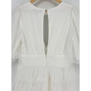 Lulus‎ Symphony of Love White Dotted Tulle Tiered Mini Dress XL Bridal Shower thumbnail 10