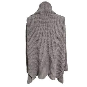 POL Chunky Chenille Knit Cardigan Grey Size L Oversized Boho Cabincore Cozy thumbnail 3