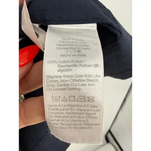 Madewell Sculptural-Sleeve Pleated Mini Dress Navy Cotton Button Front Size 2 thumbnail 7
