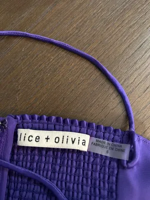Alice + Olivia Necole Cutout Feather Hem Mini Dress Purple Womens 6 thumbnail 11
