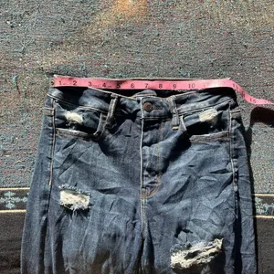 American Eagle Super Hi-Rise Jegging Women’s 4R Distressed Dark Wash Stretch Y2K thumbnail 13