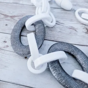 Vintage Statement Necklace Stunning Chunky White & Grey thumbnail 8