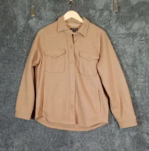 J.Crew Camel Button-Up Shirt Jacket Wool Blend Layering Neutral Quiet Luxury S thumbnail 1