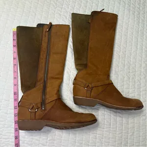 Teva De La Vina Dos Tall Bison Waterproof Leather Brown Over the Knee Boots SZ 9 thumbnail 11
