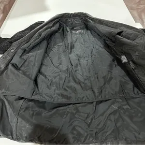 Vintage 80s Wilsons Black Leather Paisley Print Long Sleeve Coat‎ Size M thumbnail 6