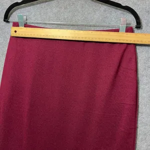 GO Couture Burgundy‎ knit Maxi Pencil Skirt Size L Stretchy Pull On thumbnail 4