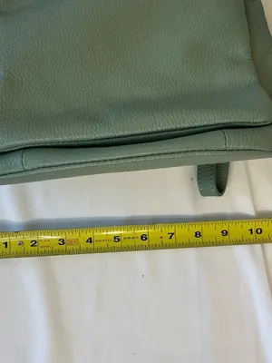 Borse in Pelle Pebbled green Leather Backpack Made In Italy nwt thumbnail 5