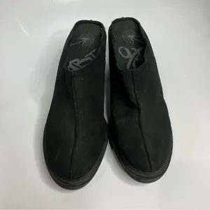 OTBT split black leather‎ clog mules block heel side 10 thumbnail 3
