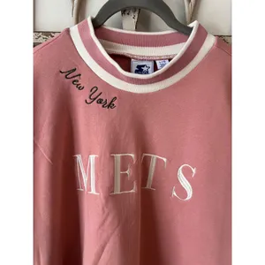 Starter Women's Pink New York‎ Mets Power Play Cropped Pullover Sweatshirt Sz L thumbnail 4