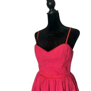 Urban Outfitters Sweetheart Neckline Heart Print Dress Size M Textured Short thumbnail 3