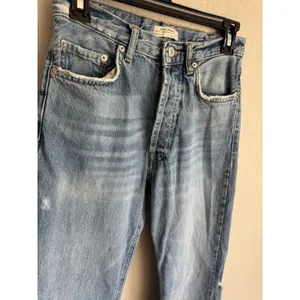 Zara Light Wash Blue Denim Distressed Flare Leg Jeans Women’s 2 Casual thumbnail 2