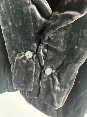 Anthropologie Alessia Velvet Blazer Jacket Womens S Emerald Green Crushed Velvet thumbnail 10