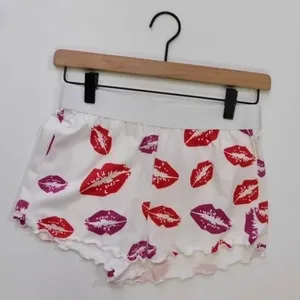 NEW!! HOT LIPS Lipstick Kiss Cropped Loungewear Two‎ Piece Set Top Shorts Small thumbnail 5