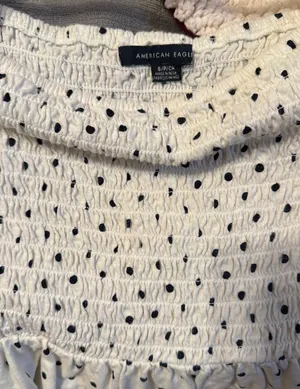 American Eagle Polka Dot Peplum Crop Top thumbnail 3