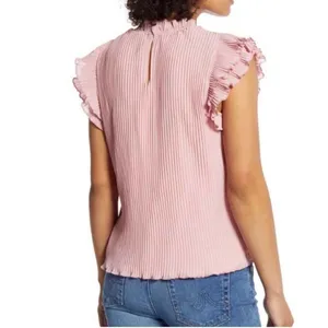 Womens Gibson X Glam Steph Taylor Jackson Pleated Ruffle Sleeve Blouse - Sz M thumbnail 2
