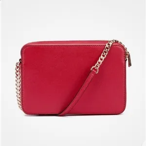 Michael Kors Jet Set East West Crossbody Bag Red Saffiano Leather Gold Hardware thumbnail 2