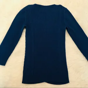 Anne Klein ribbed knit top blue size small thumbnail 11