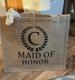 New and custom made "C" maid of honor tote bag thumbnail 1