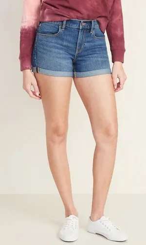 Womens Old Navy Wow Cuffed 3” Denim Jean Shorts - Sz 0 thumbnail 1