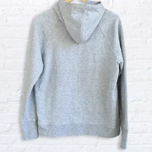 Champion Powerblend Fleece Funnel Hoodie Womens M Gray Classic Script Logo thumbnail 4