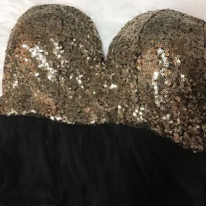 Strapless Sequin Gauze Organza Dress Multiple thumbnail 6