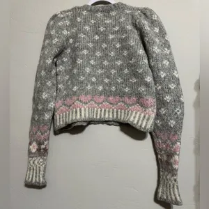 LoveShackFancy Rosie Pointelle Grey/GrayAlpaca Wool Pullover Sweater (S) thumbnail 5