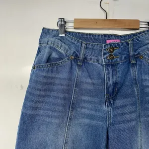 Edikted Women’s Wide Leg Jeans Size L Blue Denim 33x31 High Rise thumbnail 5