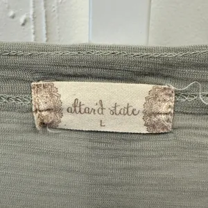 Altar'd State Sage Green V-Neck Tiered Peplum Mixed Media Gauze Top T-shirt Lg thumbnail 5