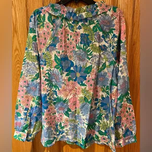 J.Crew Cotton Tie-Front Gathered Sleeves‎ Ruffle Top in Fairy Floral Size XS thumbnail 8