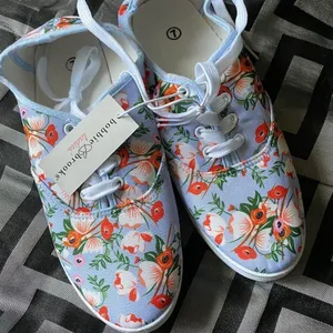 Bobbie brooks blue floral tennis shoes thumbnail 1