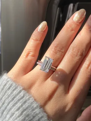 5ct Emerald Cut Elongated Moissanite D VVS1 Solitaire Engagement Ring Size 6 thumbnail 10