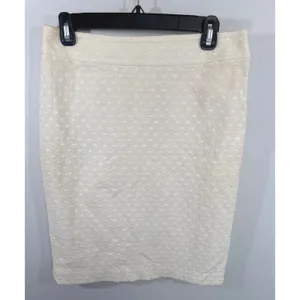 Ann Taylor Ivory Swift Dots Cotton Pencil Skirt Women Size 4 Preppy Academia thumbnail 2