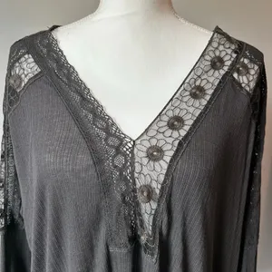 Free People Boho Grunge Whimsy Goth Witch Flowy Blouse Size Medium thumbnail 5