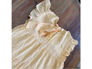 English Factory Butter Yellow Tiered Ruffle Sleeve Maxi Dress Size Large thumbnail 11