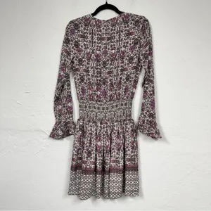 Shoshanna Purple Paisley Silk Dropped Waist Mini Dress Womens 0 Boho Coquette thumbnail 15
