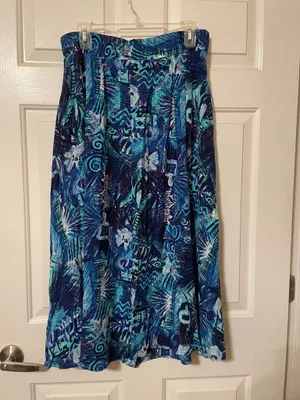 Vintage 1990’s The Limited Blue Patterned Button-Front Women's Skirt Size Medium thumbnail 3